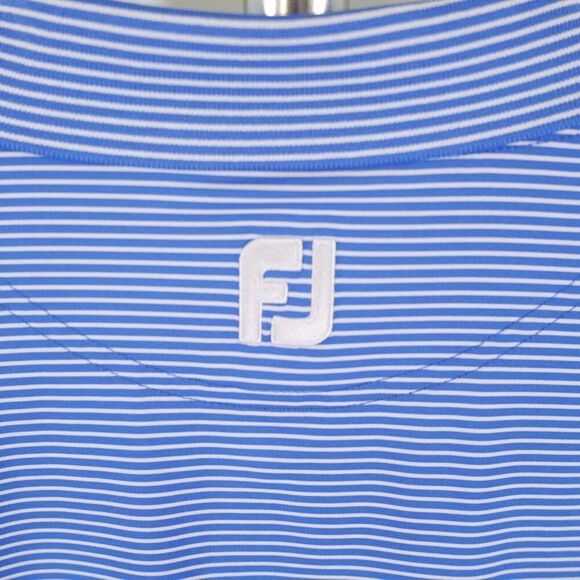 FJ Footjoy‎ Polo Shirt Collared Blue Striped 2XL Short Sleeve - Picture 5 of 9
